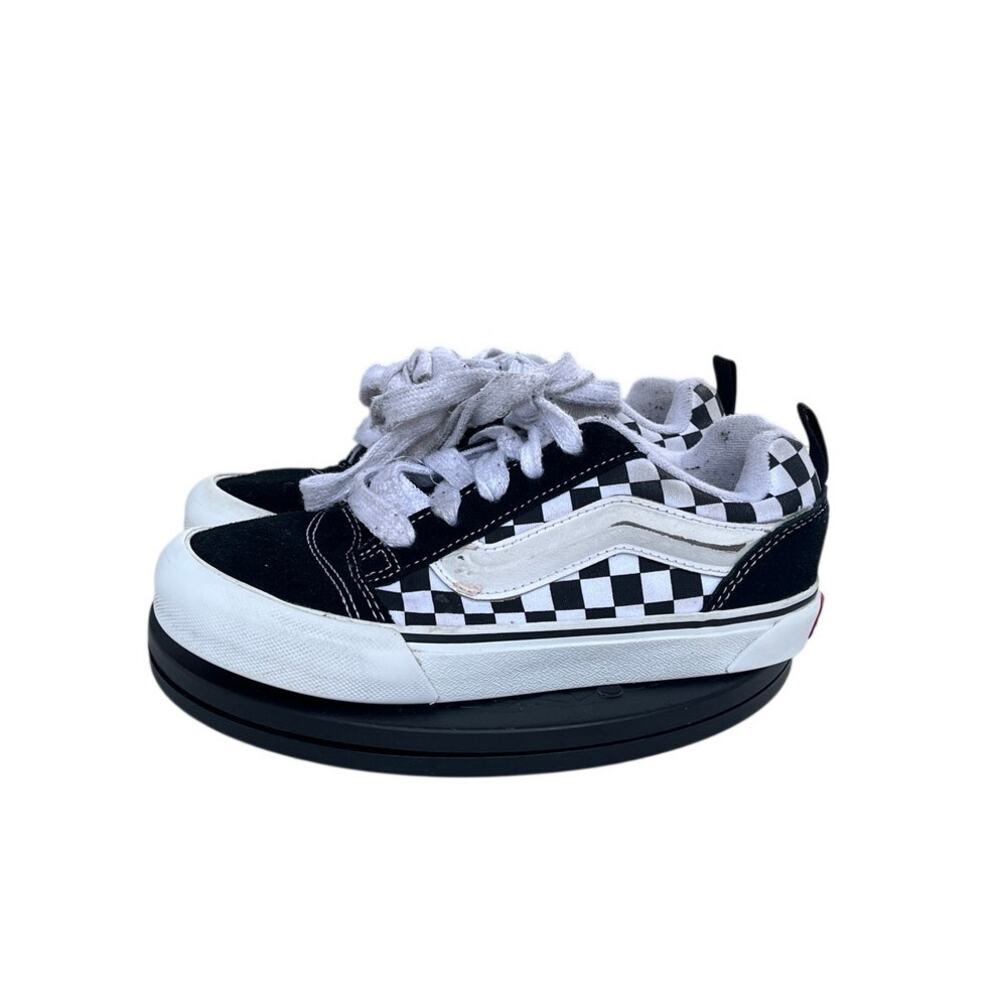Vans Knu Skool Low Retro Chunky Skate Shoes Size 2.5 Black White Checkered